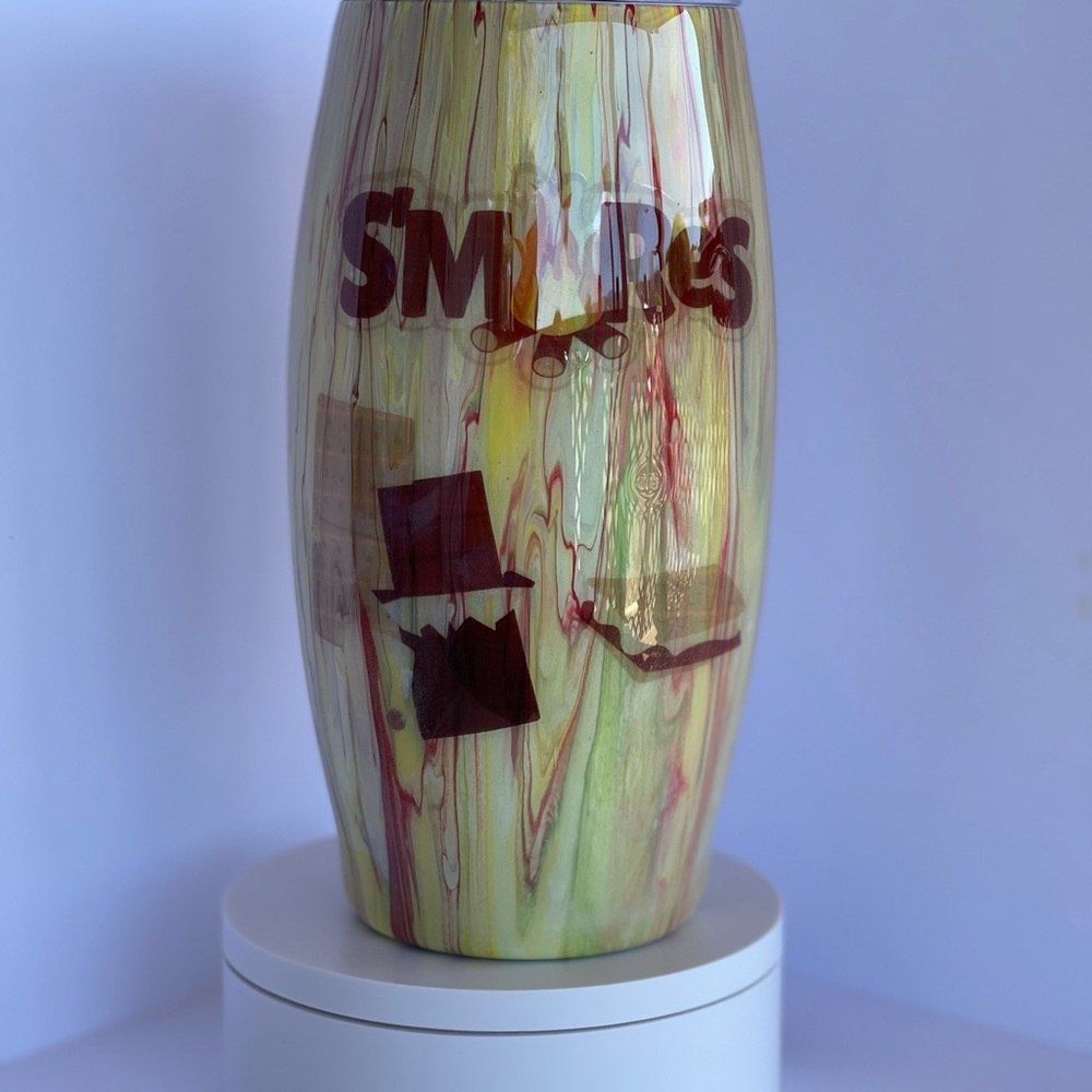 25 oz Football Dirty Pour Tan Custom Tumbler